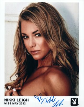 Nikki Leigh Signed Photo 8x10 51 Playboy Playmate Of The Month May 2012 Badass