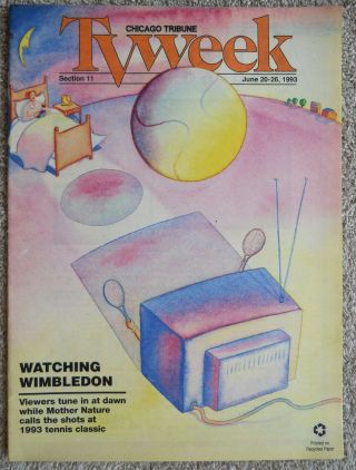 Wimbledon Tennis Chicago Tribune Tv Week Guide Jun 20 1993 - Combined Us