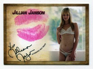 Jillian Janson Autograph Kiss Print Card Adult Film Star 2019 Collectors Expo