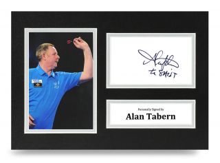 Alan Tabern Signed A4 Photo Display Pdc Darts Autograph Memorabilia,