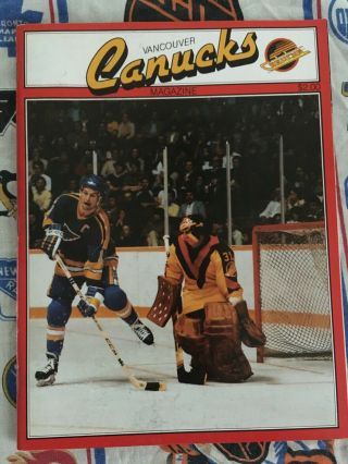 Nov.  20,  1984 Vancouver Canucks Vs.  St.  Louis Blues Program - John Garrett Cover
