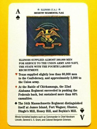 Illinois Infantry Regimental Flag Facts Ace Of Spades Single Swap Playing Card