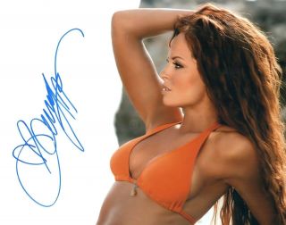 Christy Hemme Wrestler Signed 8x10 Photo 57a Wwe Diva Tna Playboy Maxim Stuff