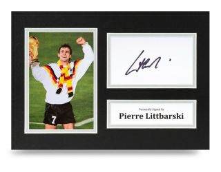 Pierre Littbarski Signed A4 Photo Display Germany Autograph Memorabilia,