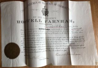 Civil War Officer & Governor Of Vermont Roswell Farnham Autograph Document