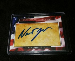 Newt Gingrich Autograph Card " Outstanding Americans " Signed Card