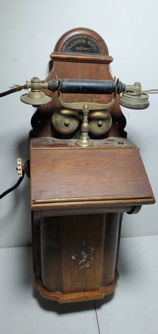 RARE Antique Wall Phone Elektrisk Bureau 2