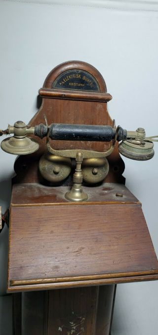 RARE Antique Wall Phone Elektrisk Bureau 3
