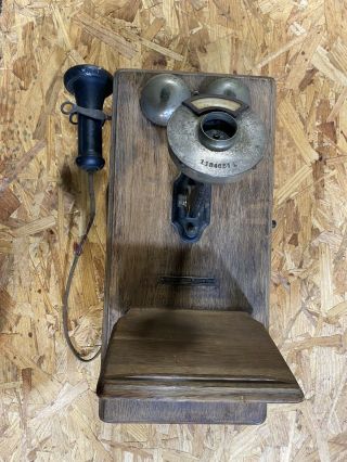 Antique/Vintage 1900 ' s Stromberg Carlson Tel.  Mfg.  Co.  Oak Wall Telephone 2