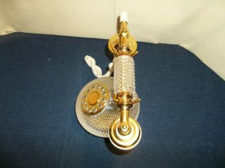Vintage Hollywood Regency French Style Glass/ Crystal & Brass Telephone - 3