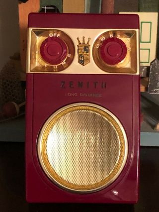 Vintage Radio 1956 Maroon Zenith Royal 500 Hand Wired Strong Volume
