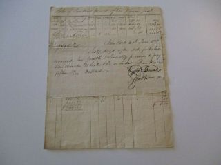 Antique 19th Century Receipt Historic Documents American Ny 1818 Old Accounting