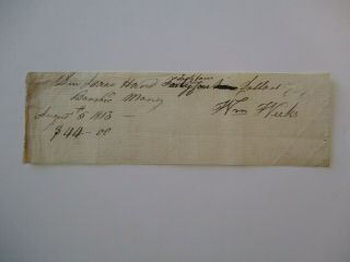 Antique 19th Century Receipt Historic Documents American William Weeks 1813