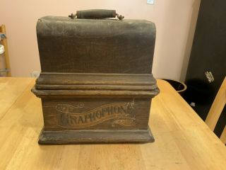Antique Columbia Graphophone Type At Cylinder Player Phonograph