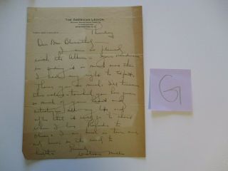 Letter Charles Blumenthal Alsace Lorraine Signed Watson Miller American Legion
