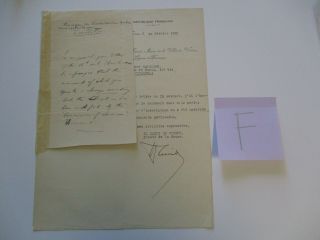 Letter Charles Blumenthal Alsace Lorraine Autograph France French 1932 Republic
