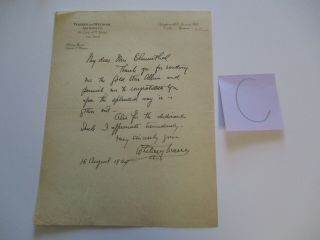Letter Charles Blumenthal Alsace Lorraine Autograph Warren Architect Ny 1929