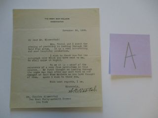 Letter Charles Blumenthal Alsace Lorraine Autograph Vestal Washington 1928