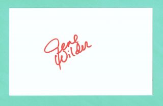 Gene Wilder Legendary Actor Signed Autograph 3x5 Index Card Willy Wonka