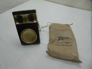 Vintage Zenith " Royal 500 " Long Distance Tubeless Transistor Radio