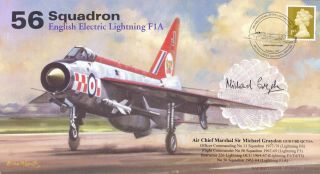 Av600 56 Squadron Lightning Firebirds Raf Cover Signed Acm Graydon