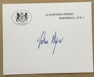 Johm Major.  Handsigned Signature On Downing Street Card.