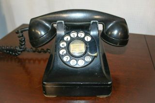 Vintage 1940s Bell System Western Electric Black Rotary Telephone