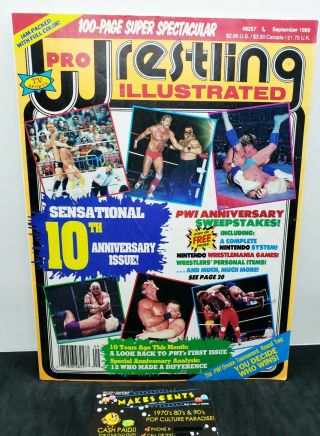 1989 - Pro Wrestling Illustrated September - 10th Anniversary Issue Wwf Wcw Nwa