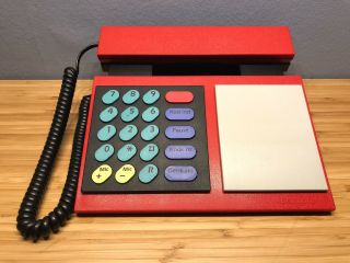 1986 B&o Bang & Olufsen Beocom 1000 Red Telephone Us Plug No Fading 1