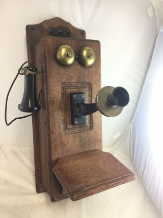 Antique Stromberg Carlson Leich Crank Wall Telephone