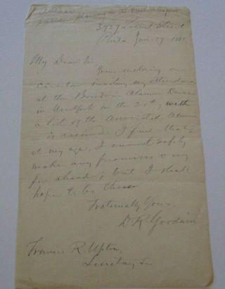 Daniel R Goodwin Antique Letter Autograph Famous American Author Slavery Rare