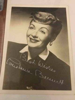 Actress Constance Bennett Signed 5x7 Pic With