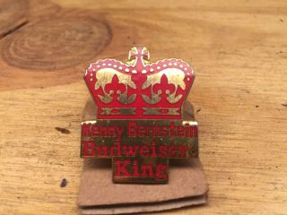 Vintage Kenny Bernstein Budweiser King Drag Racing Hat Lapel Pin Nhra