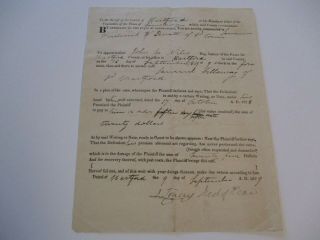 Antique 19th Century Document Hartford County John M Niles Justice Of Peace