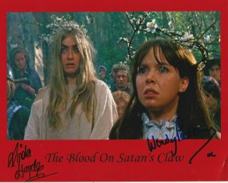 Wendy Padbury & Linda Hayden Signed `the Blood On Satans Claw` 8x10 Picture