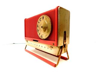 Vintage 50s Historical Eames Era Brass Trim Antique Old Subminiature Tube Radio