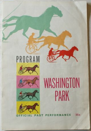Oct 15 1962 Washington Park Race Track Program Horse Racing Chicago Illinois