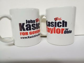 2 Ceramic Mugs John Kasich For Ohio Governor And Kasich - Taylor For Ohio 2010