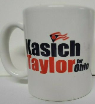 2 CERAMIC MUGS JOHN KASICH FOR OHIO GOVERNOR AND KASICH - TAYLOR FOR OHIO 2010 2