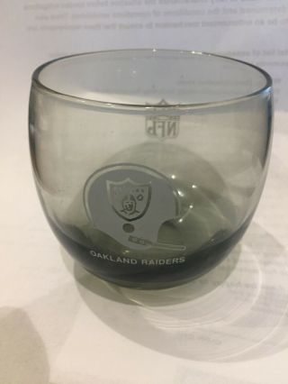Nfl Oakland Raiders Whiskey Wine Cocktail Glass Smoked Gray 70s Memorabilia