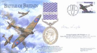 Bb2 Ww2 Bob Battle Of Britain Fighter Pilot Raf Ace Allan Wright Dfc Signed Fdc