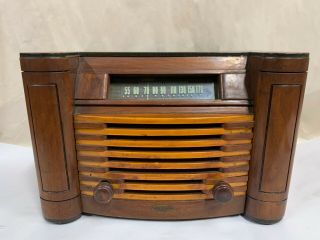 Vintage Antique Air King Model 4602 Wood Cabinet Table Top Tube Radio (a20)