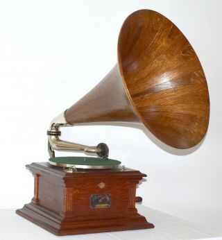 ANTIQUE VICTOR III PHONOGRAPH WITH WOOD HORN - WE SHIP WORLDWIDE 3