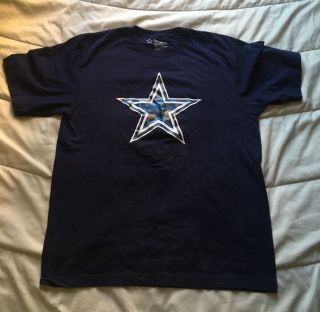 Dallas Cowboys Nfl Star Logo Spellout Graphic Tee T - Shirt Navy Large