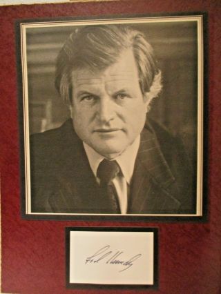Senator Ted Kennedy Autographed Card,  Photo On Cardboard
