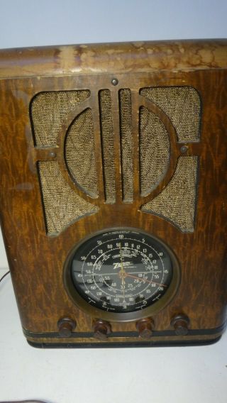 Antique Wooden Zenith Long Distance Tube Radio L@@k