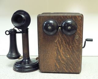 Kellogg Candlestick Phone With Ringer Box Antique