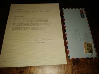 Lonnie Coleman Signed Letter With Envelope - Author Of Beulah Land