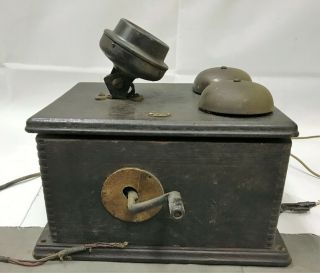 Early Western Electric Crank Telephone In Oak Case W/ Magneto Compact