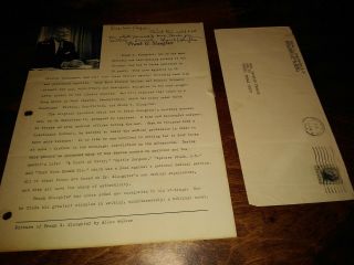 Signed Letter From Frank G Slaughter - Author - With Envelope